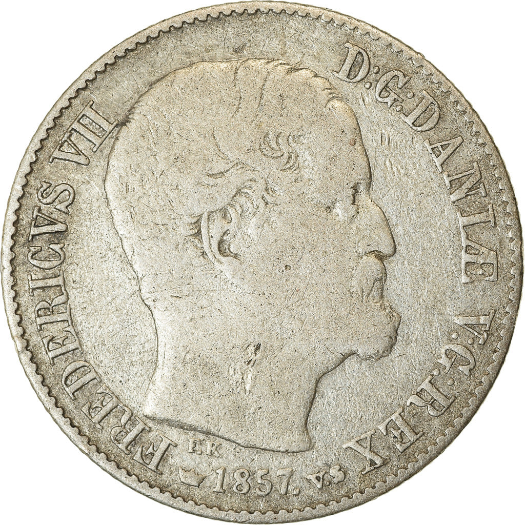 Coin, Denmark, Frederik VII, 16 Skilling Rigsmont, 1857, Copenhagen, VF(20-25)