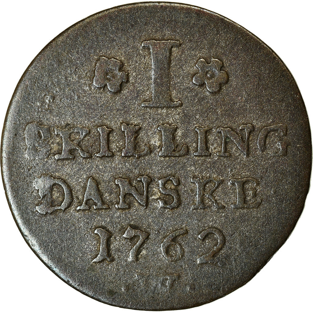 Coin, Denmark, Frederik V, Skilling, 1762, EF(40-45), Silver, KM:578.2