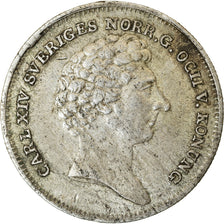 Coin, Sweden, Carl XIV Johan, 1/8 Riksdaler, 1832, AU(50-53), Silver, KM:626