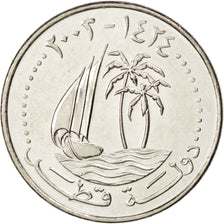 QATAR, 50 Dirhams, 2003, KM #9, MS(63), Copper-Nickel, 25, 6.47