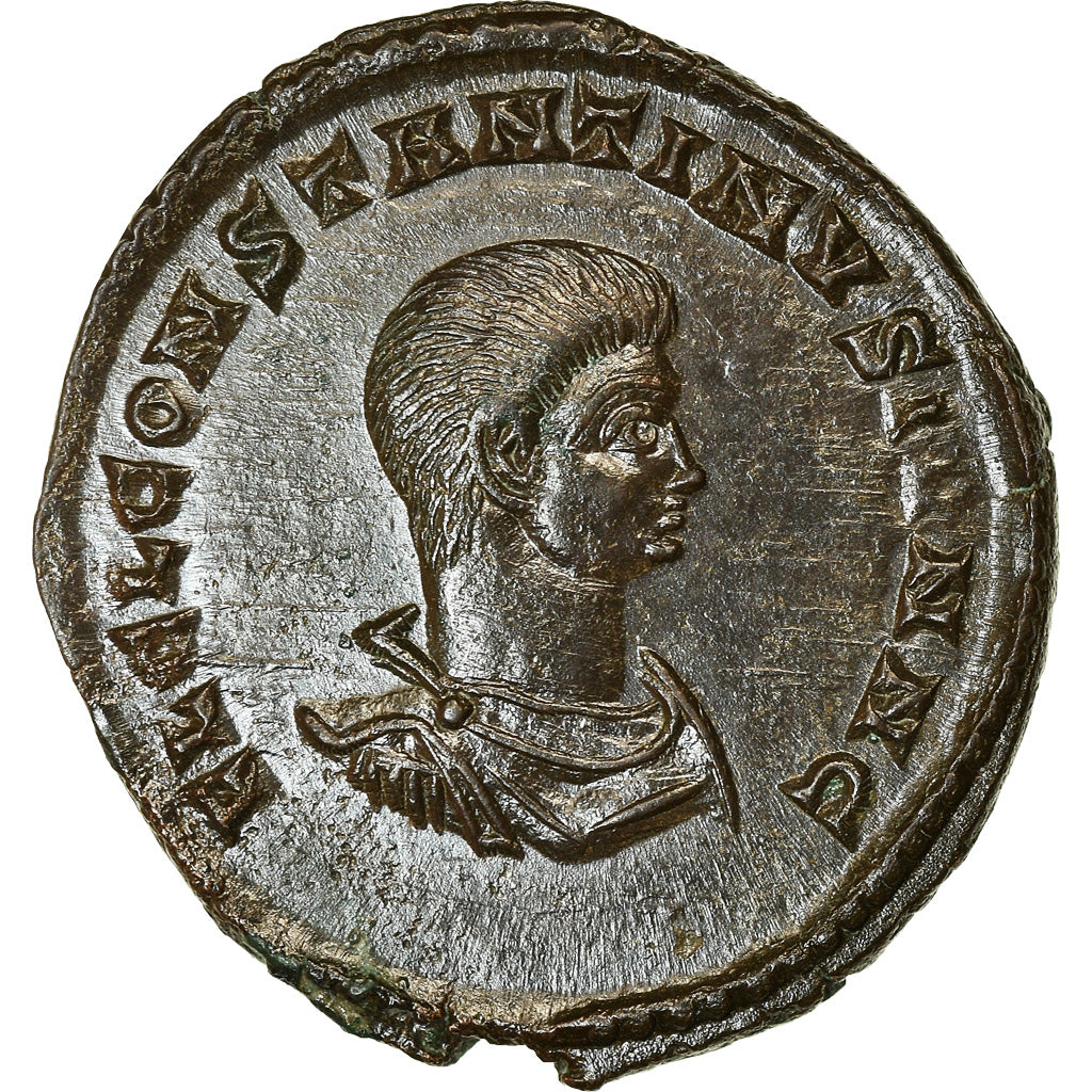 Moneta, Constantine II, Follis, 317-318, Trier, SPL, Bronzo, RIC:180