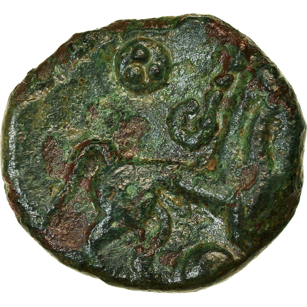 Moeda, Bellovaci, Bronze au personnage courant, Ist century BC, VF(30-35)