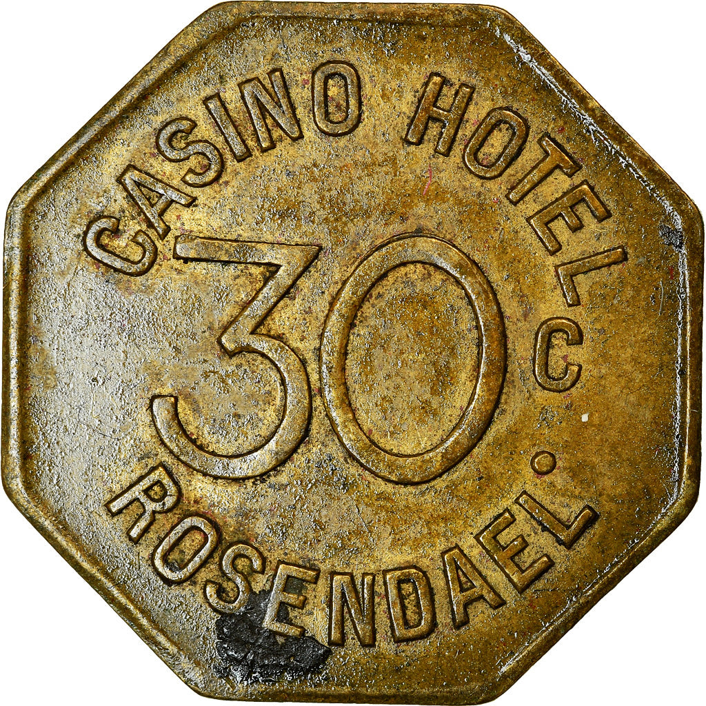 Coin, France, Casino Hôtel, Rosendaël, 30 Centimes, EF(40-45), Brass