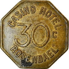 Moneda, Francia, Casino Hôtel, Rosendaël, 30 Centimes, MBC, Latón