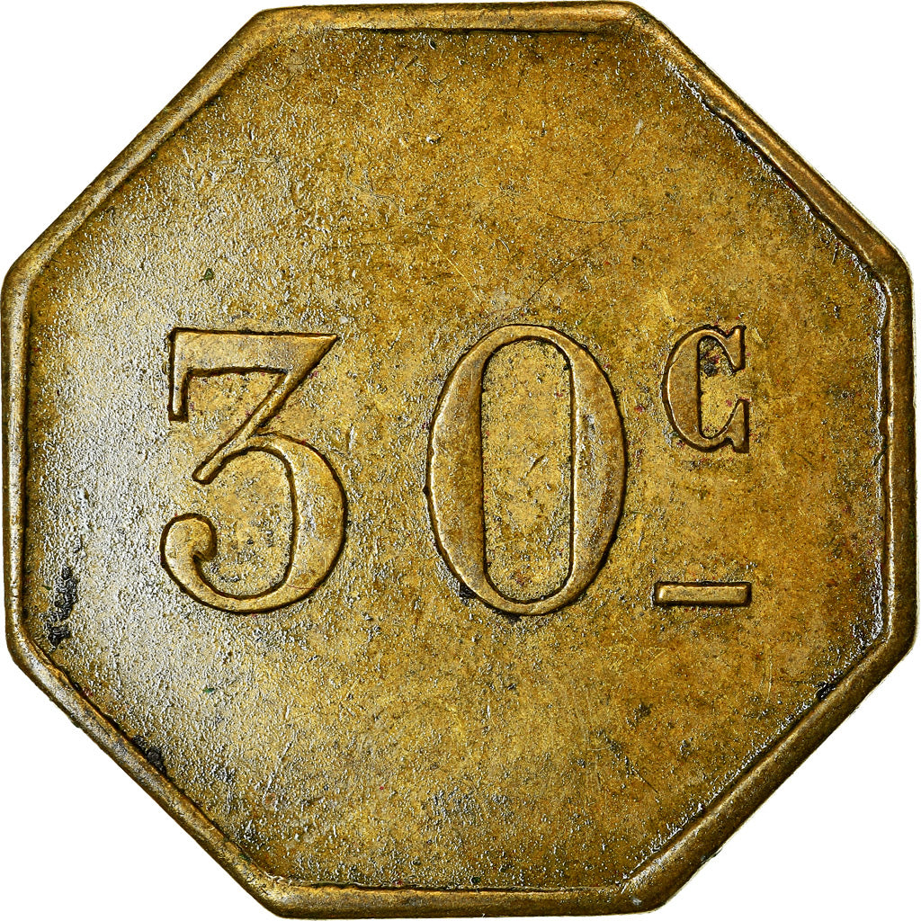 Coin, France, Casino Hôtel, Rosendaël, 30 Centimes, EF(40-45), Brass