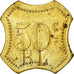 Moneda, Francia, Contremarque R L, Uncertain Mint, 50 Centimes, EBC, Latón