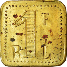Coin, France, Contremarque R L, Uncertain Mint, 1 Franc, AU(55-58), Brass