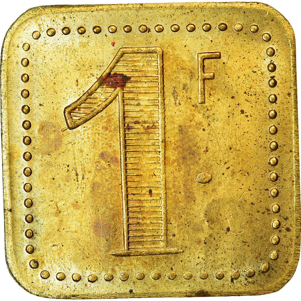 Coin, France, Contremarque R L, Uncertain Mint, 1 Franc, AU(55-58), Brass