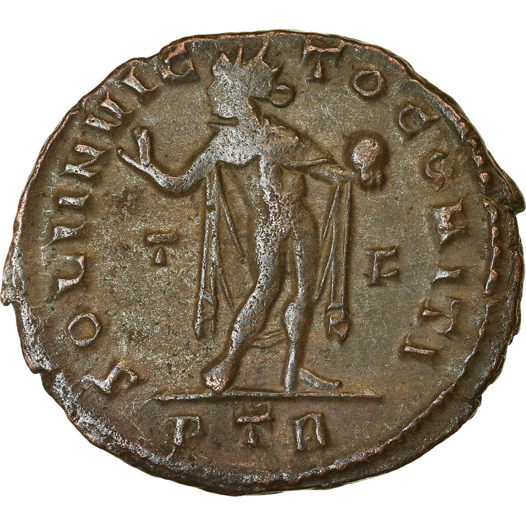 Coin, Constantine I, Follis, AD 316, Trier, AU(50-53), Bronze, RIC:105