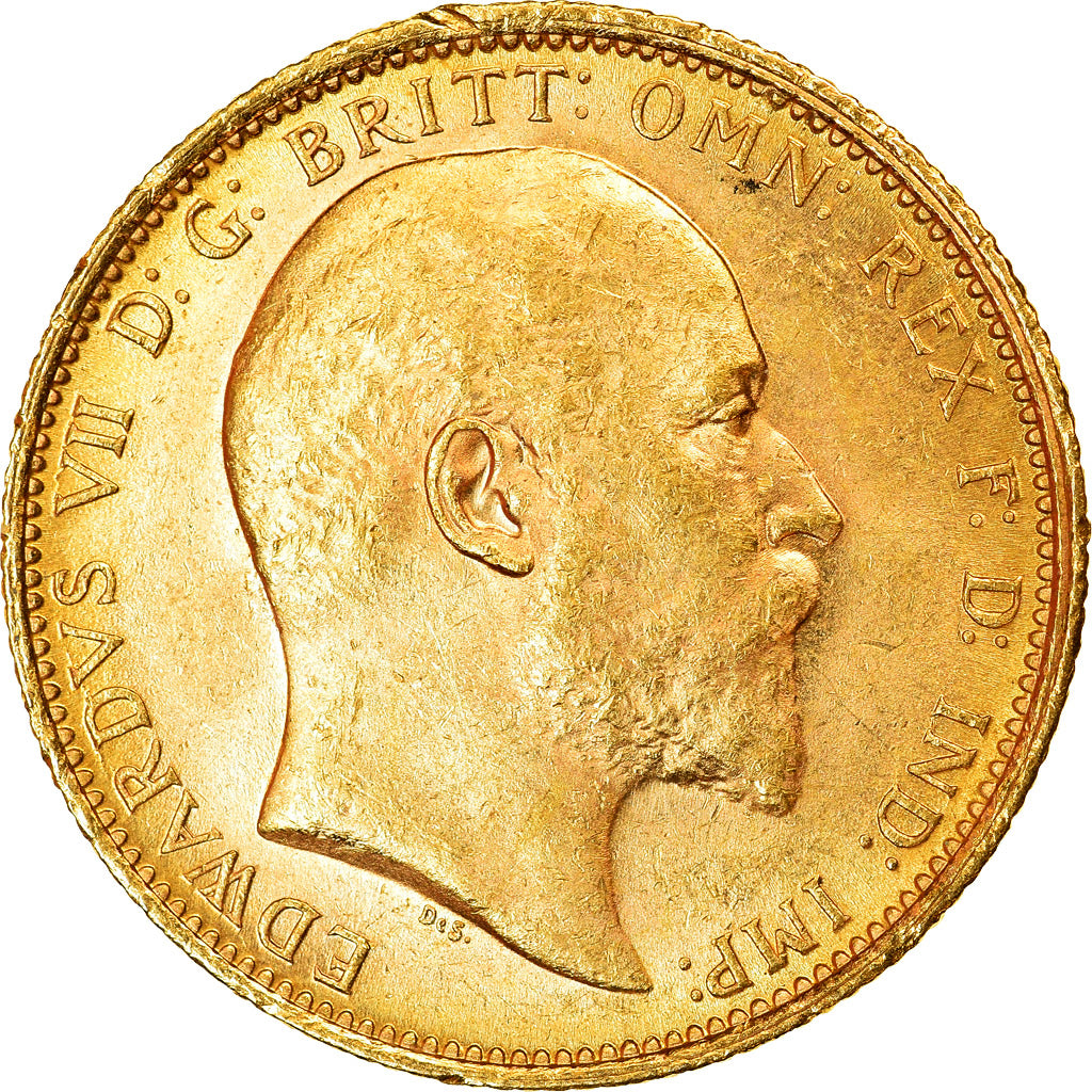 Coin, Australia, Edward VII, Sovereign, 1907, Sydney, AU(55-58), Gold, KM:15