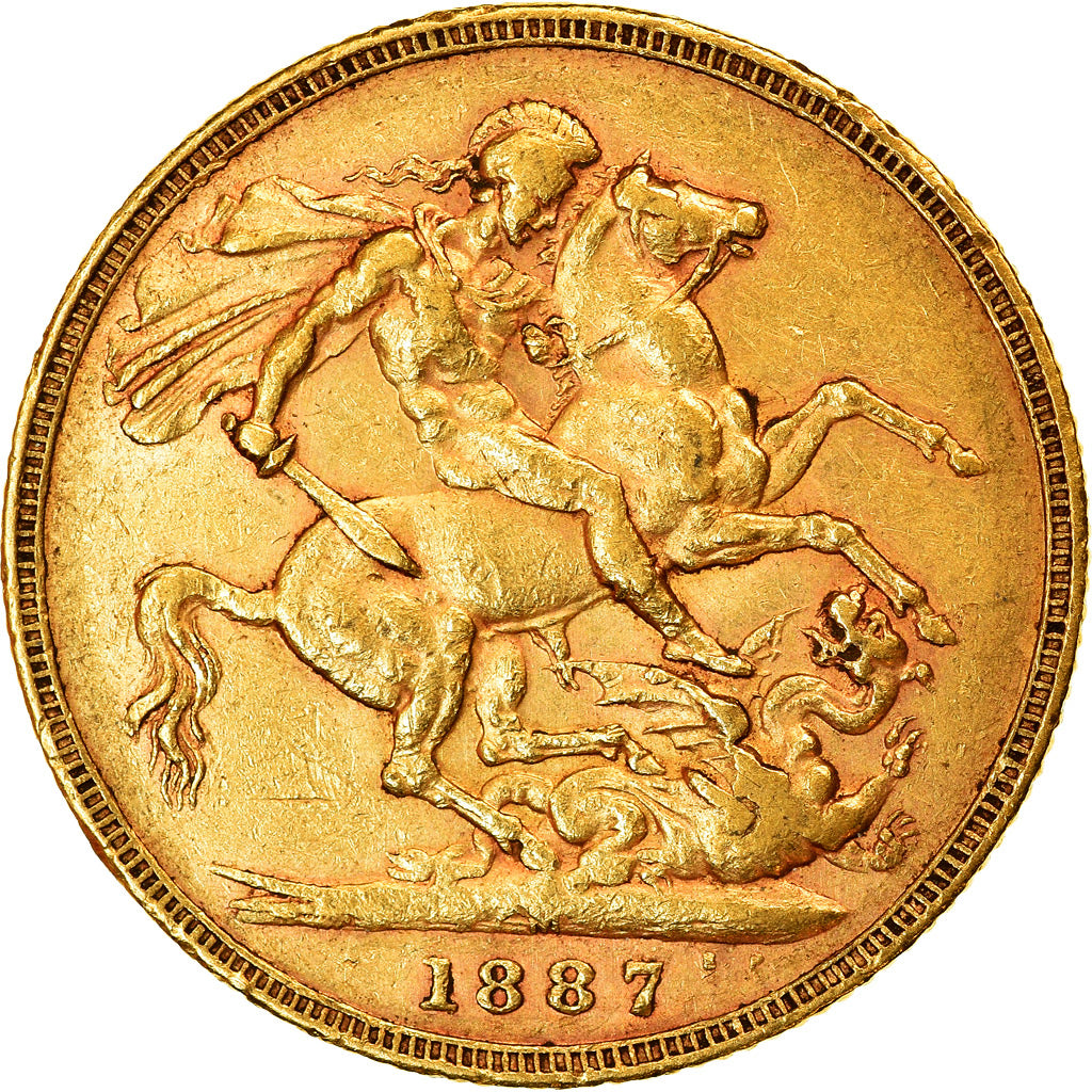 Monnaie, Australie, Victoria, Sovereign, 1887, Melbourne, TTB, Or, KM:10