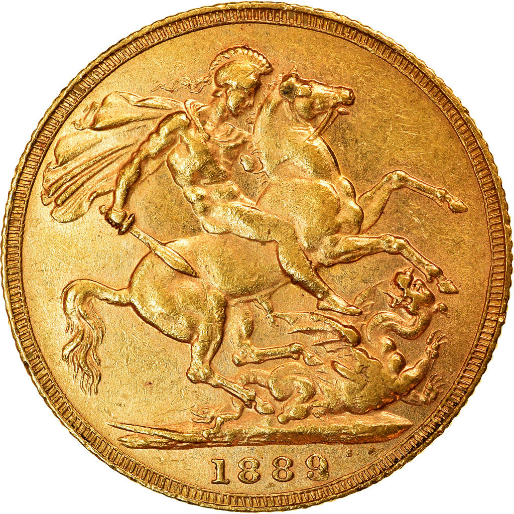 Monnaie, Grande-Bretagne, Victoria, Sovereign, 1889, TTB+, Or, KM:767