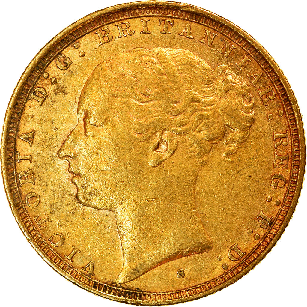 Moneda, Australia, Victoria, Sovereign, 1886, Sydney, MBC+, Oro, KM:7