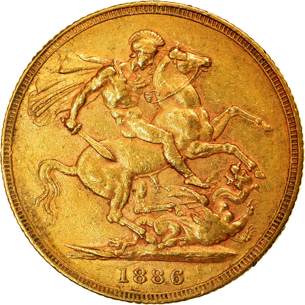 Moneda, Australia, Victoria, Sovereign, 1886, Sydney, MBC+, Oro, KM:7