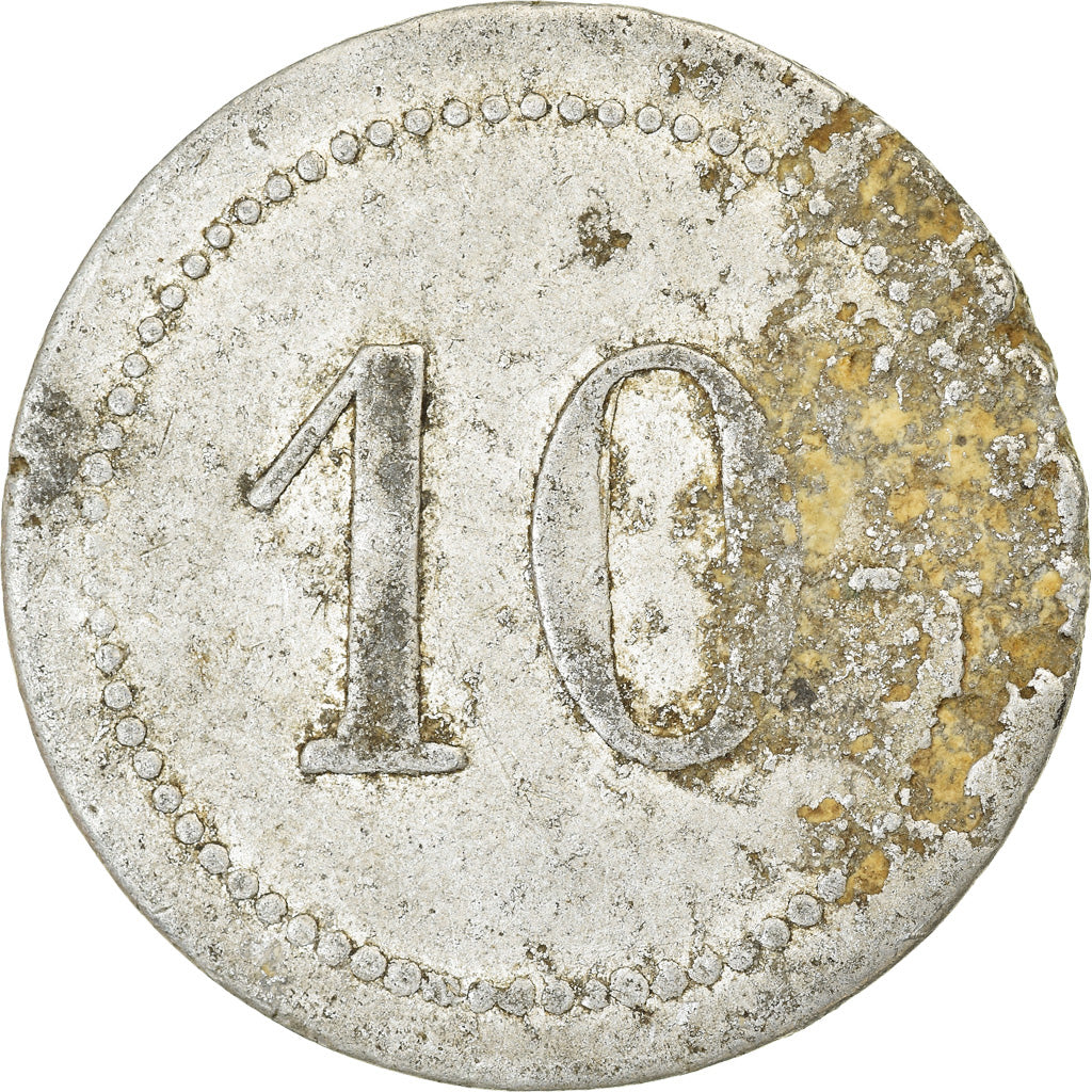 Coin, Algeria, Chambre de Commerce, Bône, 10 Centimes, VF(20-25), Aluminium