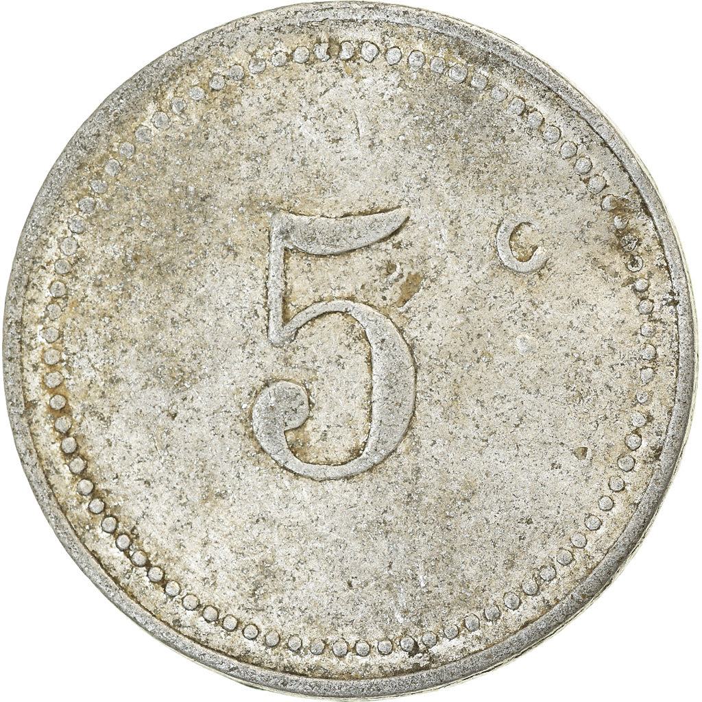 Coin, Algeria, Chambre de Commerce, Bône, 5 Centimes, VF(30-35), Aluminium