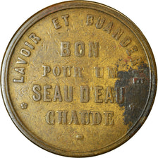 Francia, Token, Paris, J. G., Bons pour un seau d'eau chaude, BC+, Latón