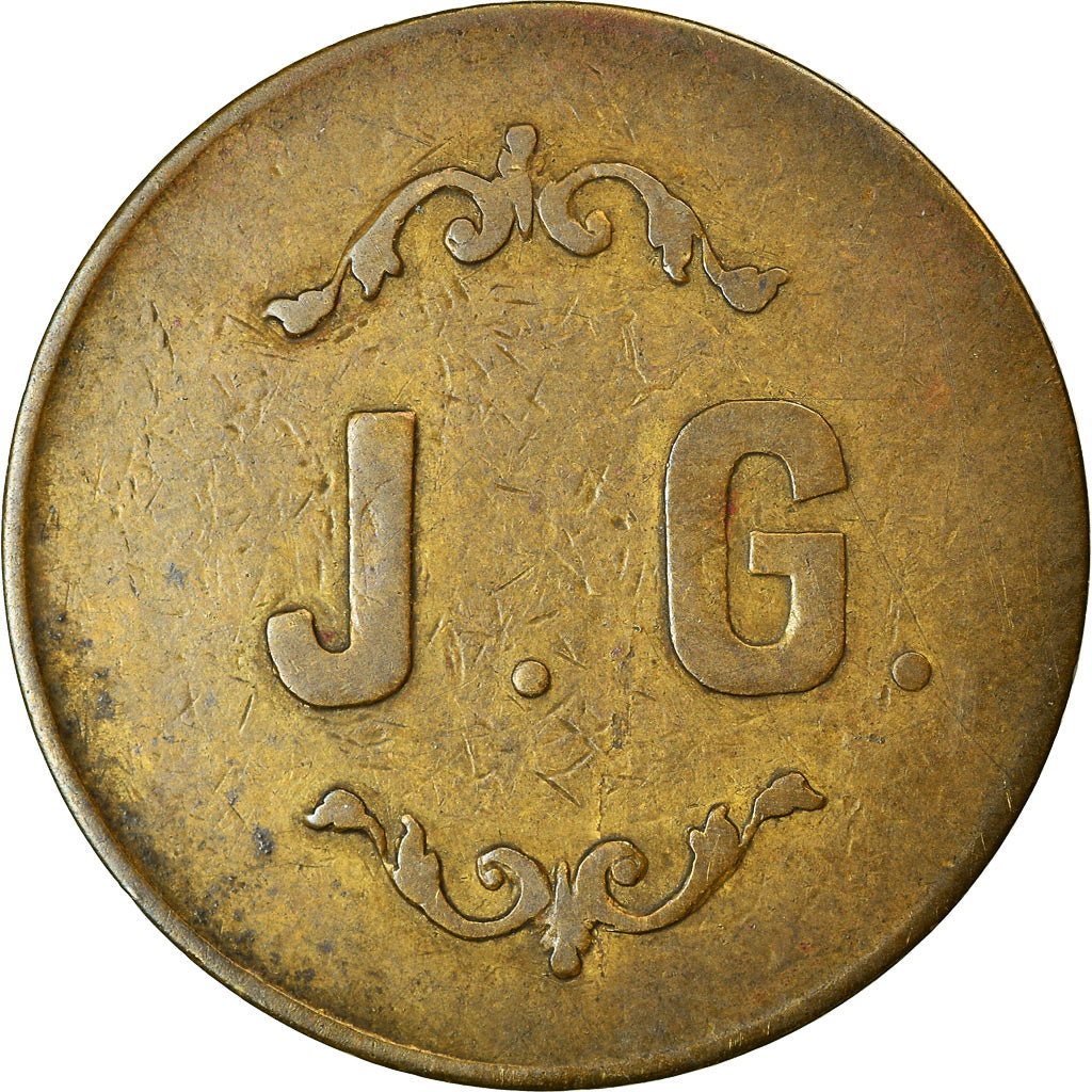 Francia, Token, Paris, J. G., Bons pour un seau d'eau chaude, BC+, Latón