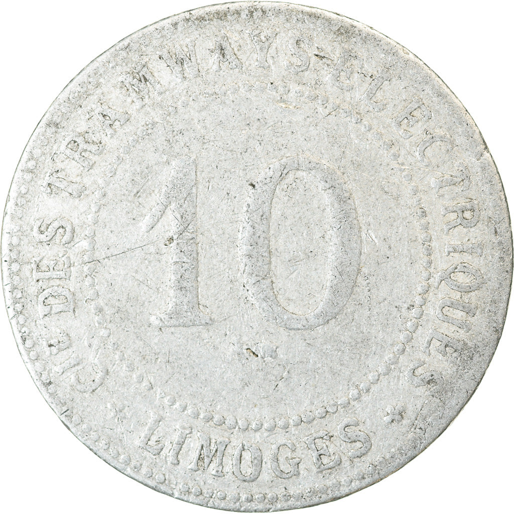 Coin, France, Compagnie des Tramways Electriques, Limoges, 10 Centimes
