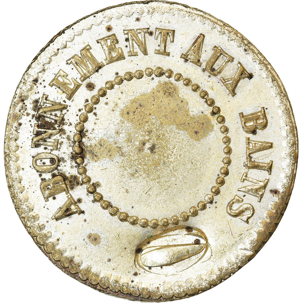 France, Token, Bains du Rhône, V. A., Abonnement aux bains, AU(50-53), Silvered