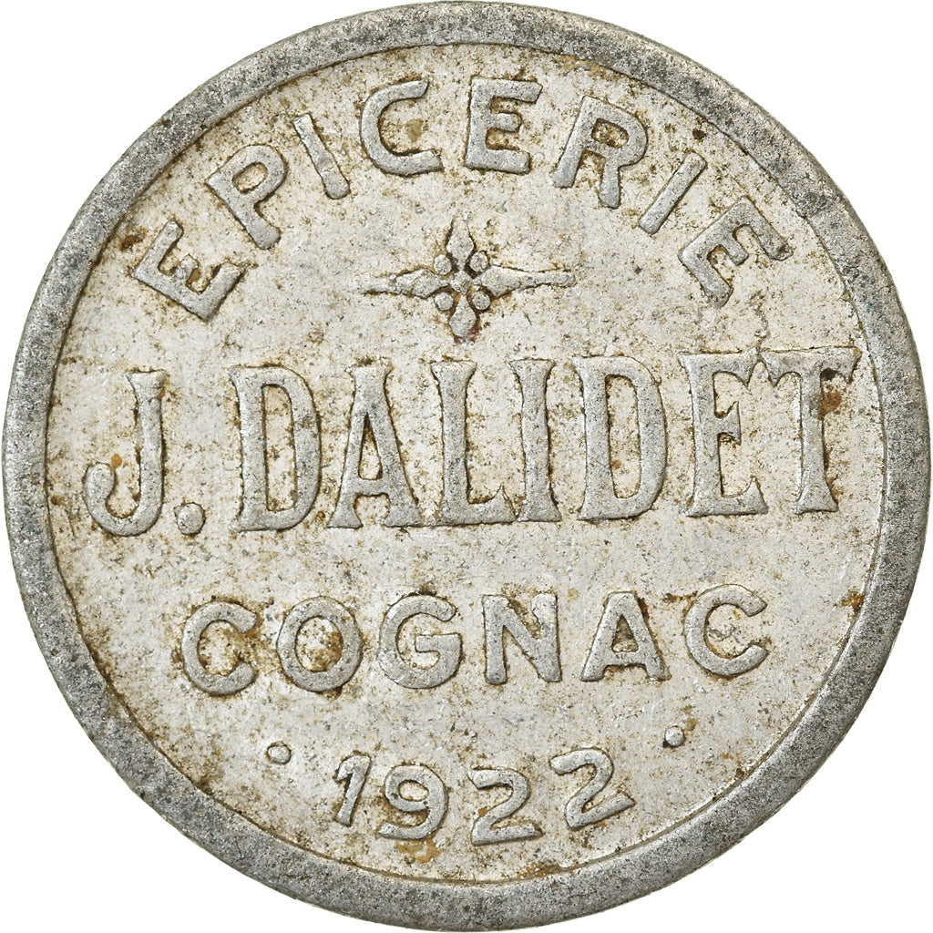 Coin, France, Epicerie DALIDET, Cognac, 5 Centimes, 1922, EF(40-45), Aluminium