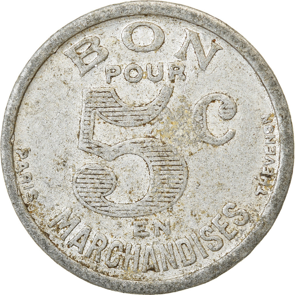 Coin, France, Epicerie DALIDET, Cognac, 5 Centimes, 1922, EF(40-45), Aluminium