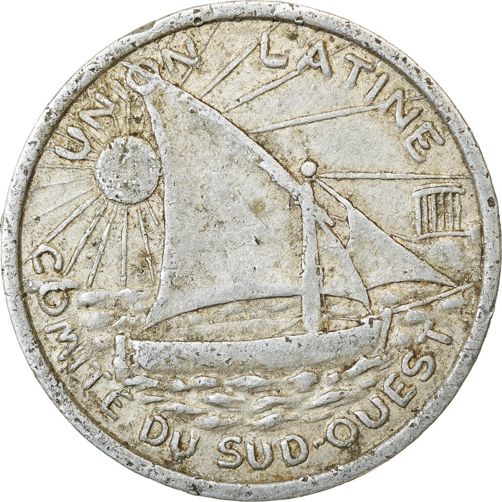 Moneta, Francja, Union Latine, Comité du Sud-Ouest, Toulouse, 25 Centimes