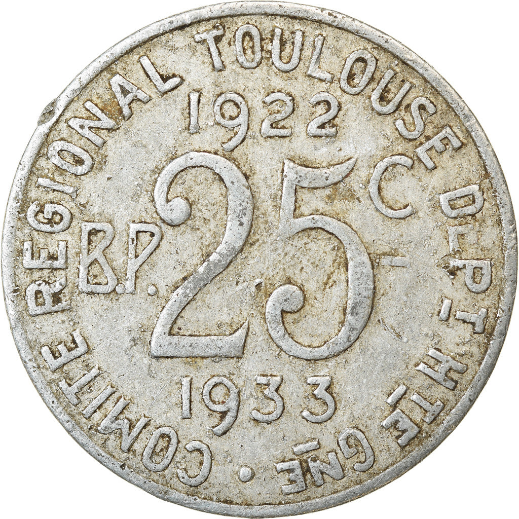 Moneta, Francja, Union Latine, Comité du Sud-Ouest, Toulouse, 25 Centimes