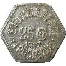 Monnaie, France, Société du Commerce, La Rochelle, 25 Centimes, 1917, TTB