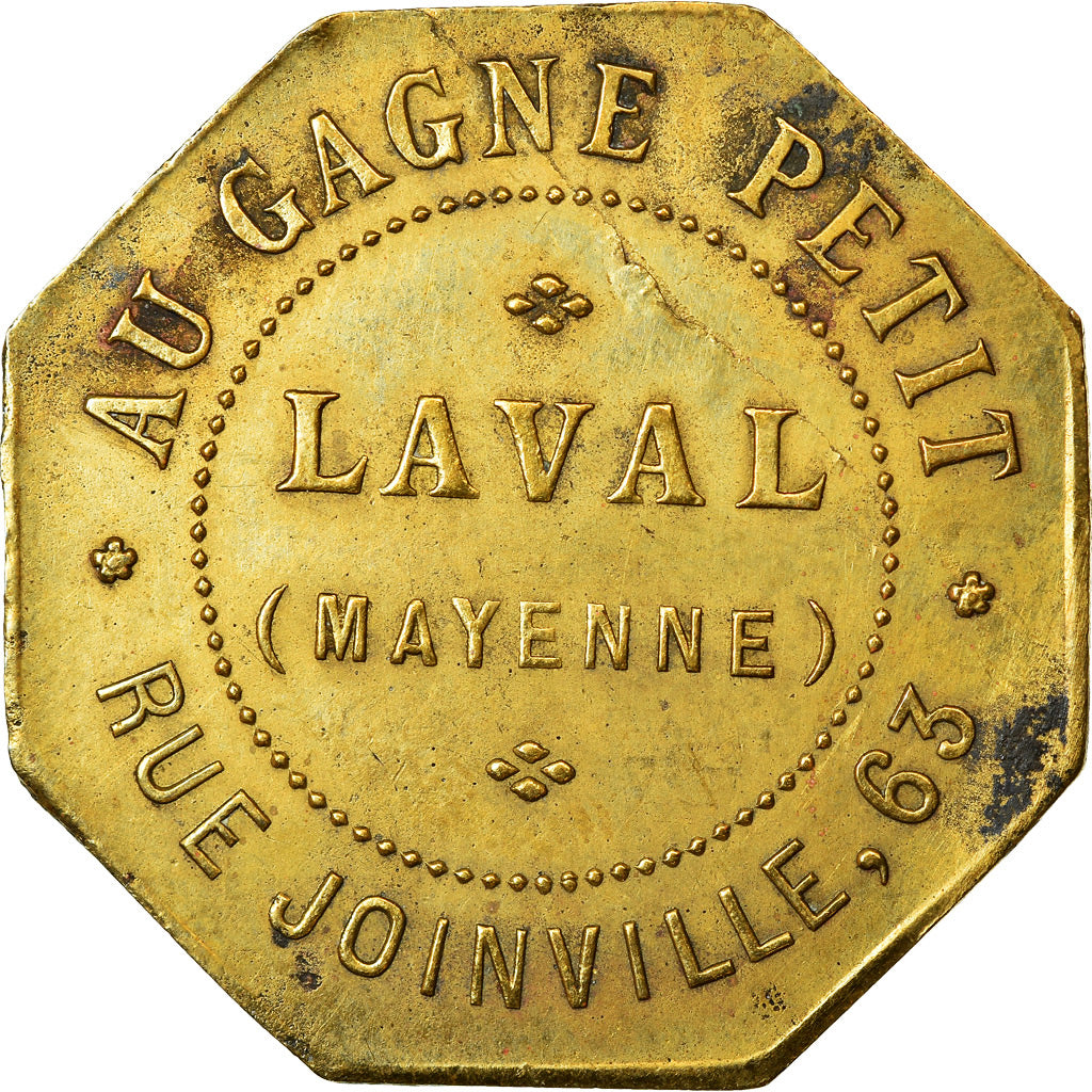 Coin, France, Au Gagne Petit, Rue Joinville, 63, Laval, 0.25 Centimes