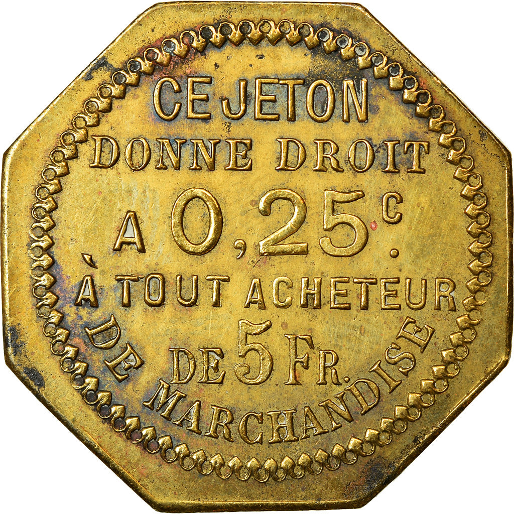 Coin, France, Au Gagne Petit, Rue Joinville, 63, Laval, 0.25 Centimes