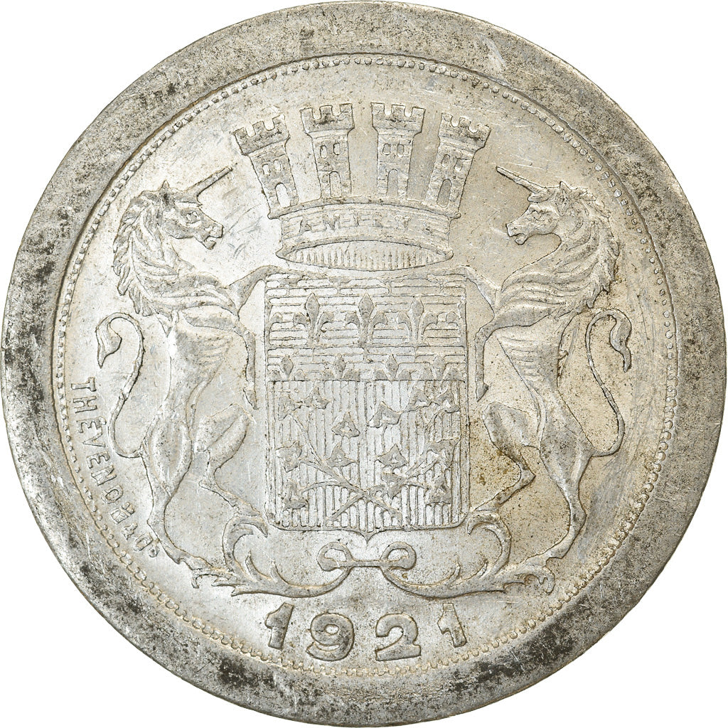 Coin, France, Chambre de Commerce, Amiens, 10 Centimes, 1921, AU(55-58)