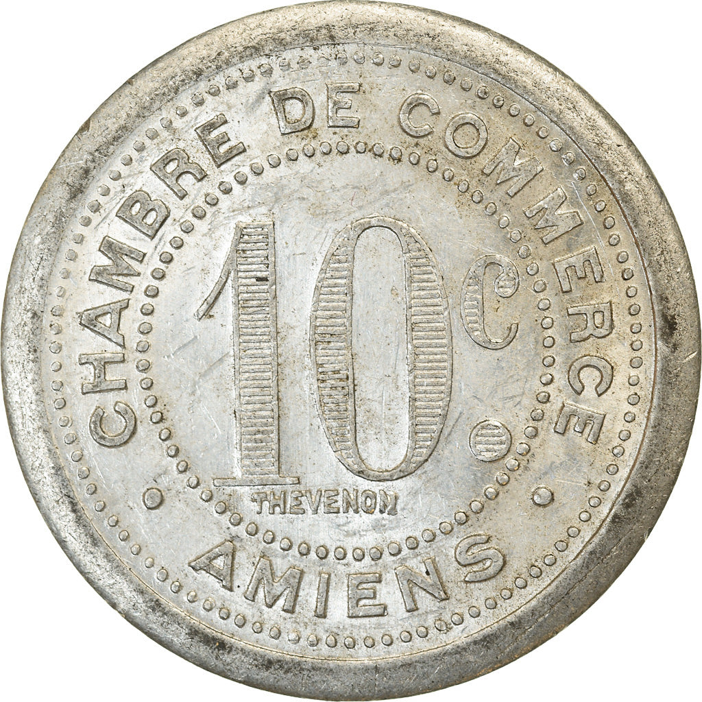 Coin, France, Chambre de Commerce, Amiens, 10 Centimes, 1921, AU(55-58)