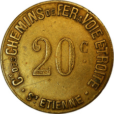 Münze, Frankreich, Cie des Chemins de Fer à Voie Etroite, Saint-Etienne, 20