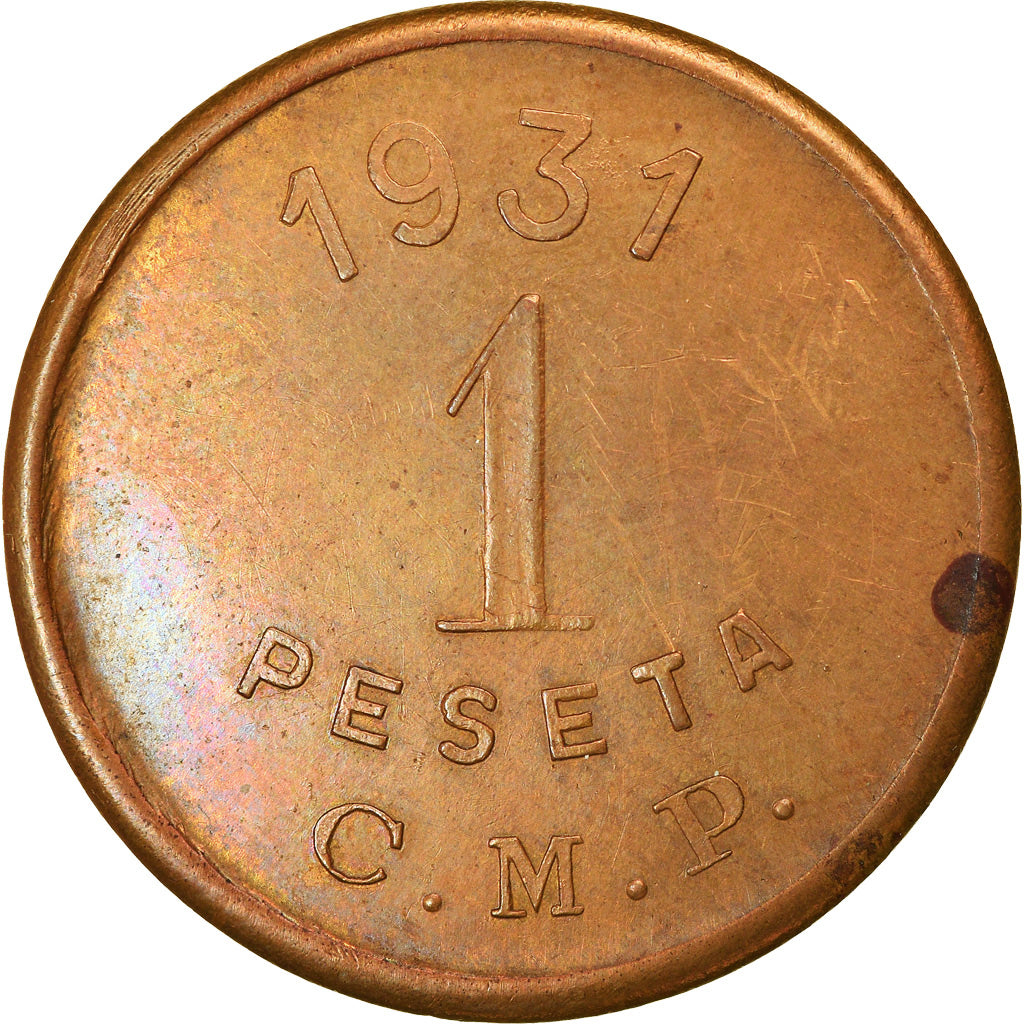 Monnaie, Espagne, La Mutua Puigcerdanesa, Puigcerdà, 1 Peseta, 1931, SUP