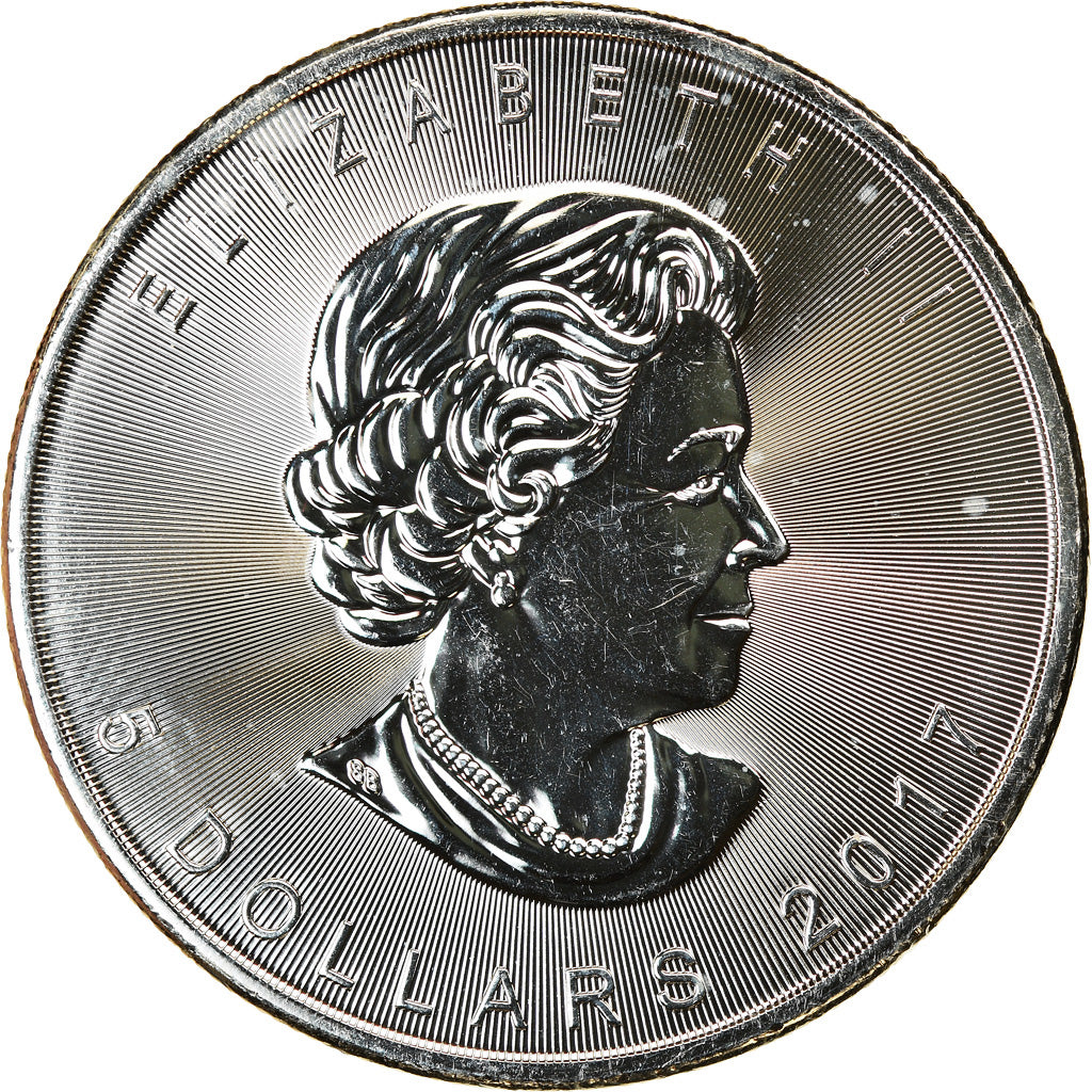 Munten, Canada, Maple Leaf, 5 Dollars, 2017, Bullion, FDC, Zilver, KM:1601