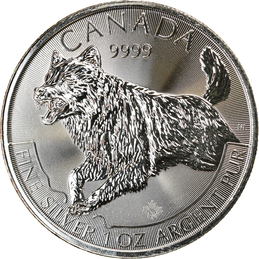 Moneda, Canadá, Wolf, 5 Dollars, 2018, Bullion, FDC, Plata