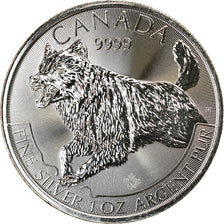 Moneda, Canadá, Wolf, 5 Dollars, 2018, Bullion, FDC, Plata