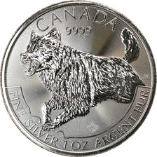 Monnaie, Canada, Wolf, 5 Dollars, 2018, Bullion, FDC, Argent