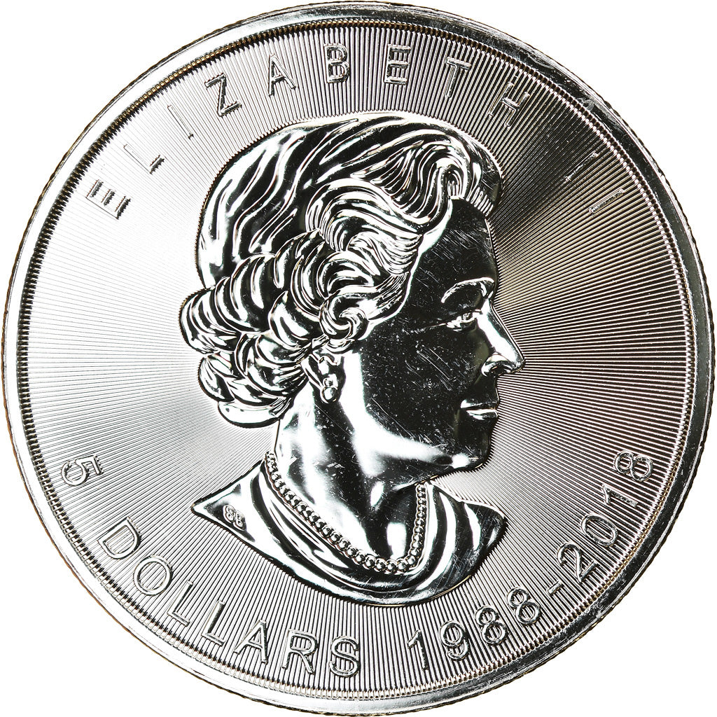 Monnaie, Canada, Maple Leaf 30 Years, 5 Dollars, 2018, Bullion, FDC, Argent
