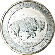 Coin, Canada, Bison, 8 Dollars, 1-1/4 Oz, 2015, Bullion, MS(65-70), Silver