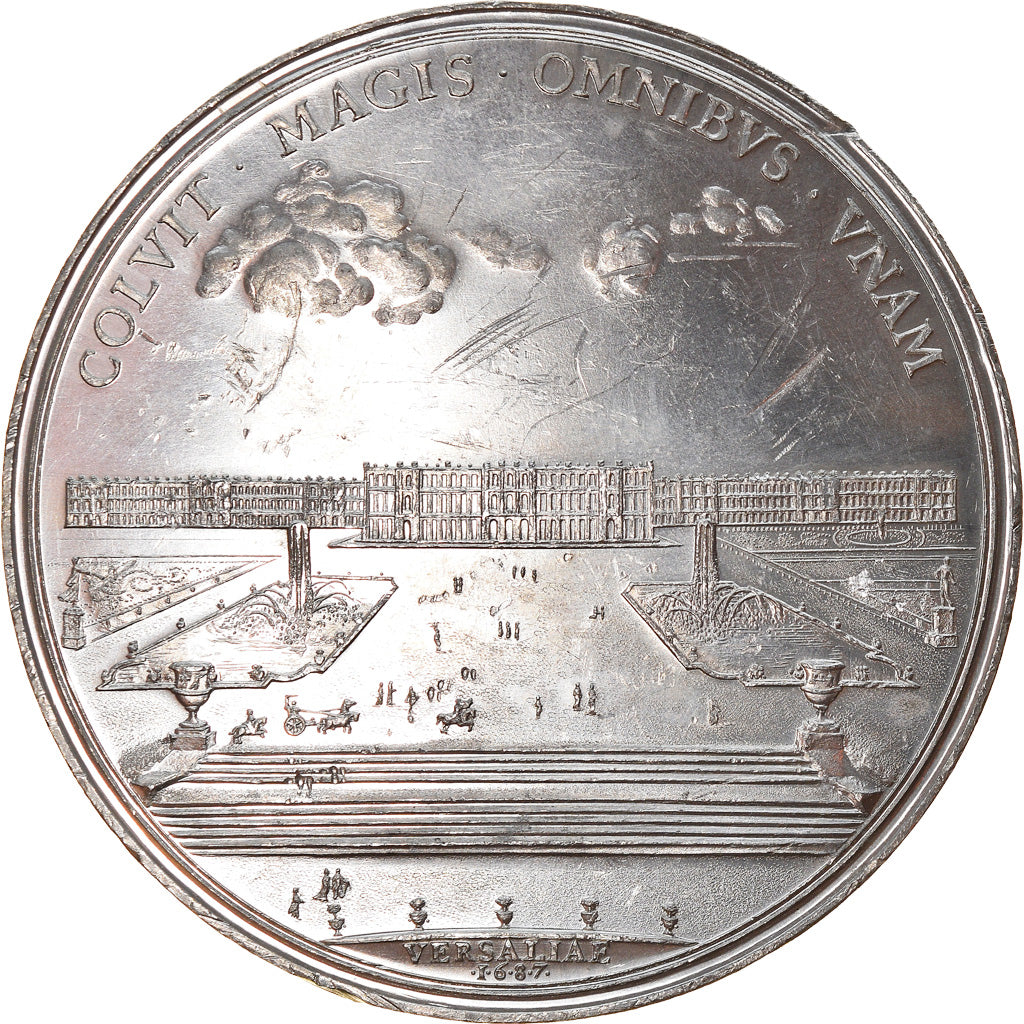 France, Medal, Louis XIV, Versailles, History, Molart, AU(50-53), Tin