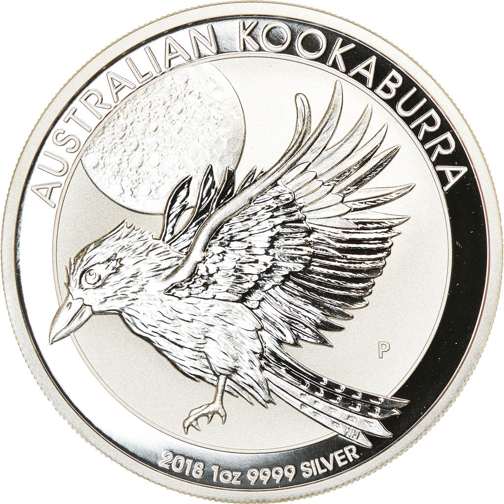 Coin, Australia, Australian Kookaburra, Dollar, 2018, Bullion, MS(65-70), Silver