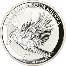 Coin, Australia, Australian Kookaburra, Dollar, 2018, Bullion, MS(65-70), Silver