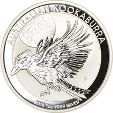 Coin, Australia, Australian Kookaburra, Dollar, 2018, Bullion, MS(65-70), Silver