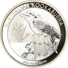 Coin, Australia, Australian Kookaburra, Dollar, 2016, Bullion, MS(65-70), Silver