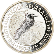 Coin, Australia, Australian Kookaburra, Dollar, 2015, Bullion, MS(65-70), Silver