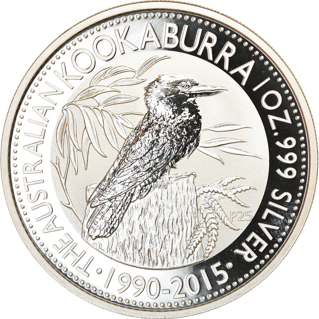 Coin, Australia, Australian Kookaburra, Dollar, 2015, Bullion, MS(65-70), Silver