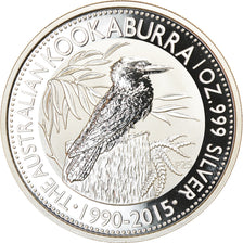 Coin, Australia, Australian Kookaburra, Dollar, 2015, Bullion, MS(65-70), Silver