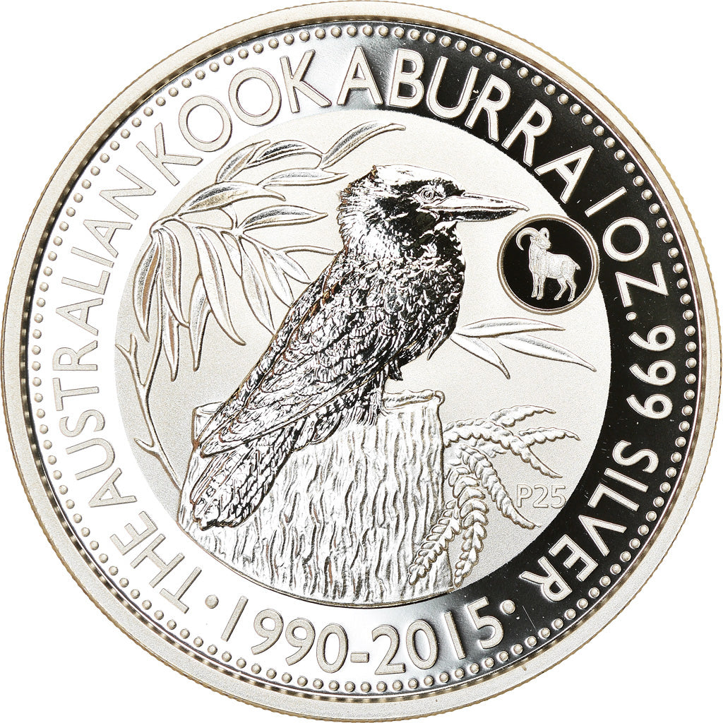 Coin, Australia, Australian Kookaburra, Dollar, 2015, Bullion, MS(65-70), Silver